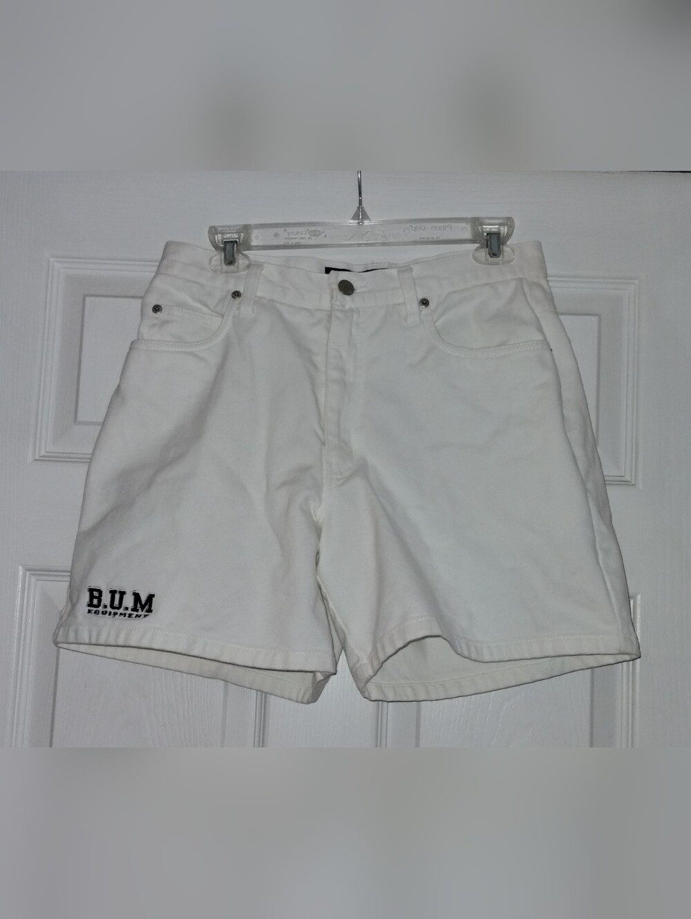 B.U.M. Equipment White Denim Shorts